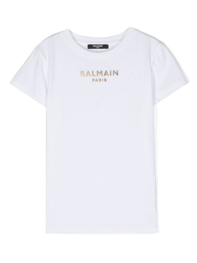 Balmain Kids appliqué-logo T-shirt - White von Balmain Kids