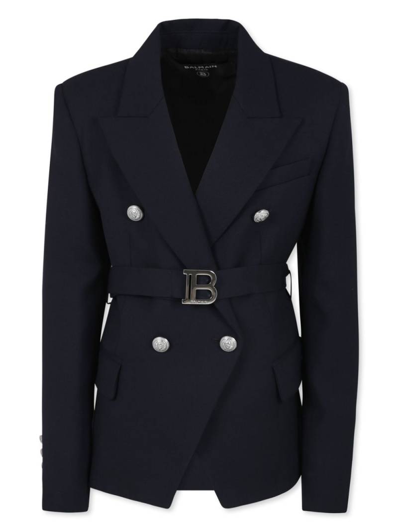 Balmain Kids belted double-breasted blazer - Blue von Balmain Kids