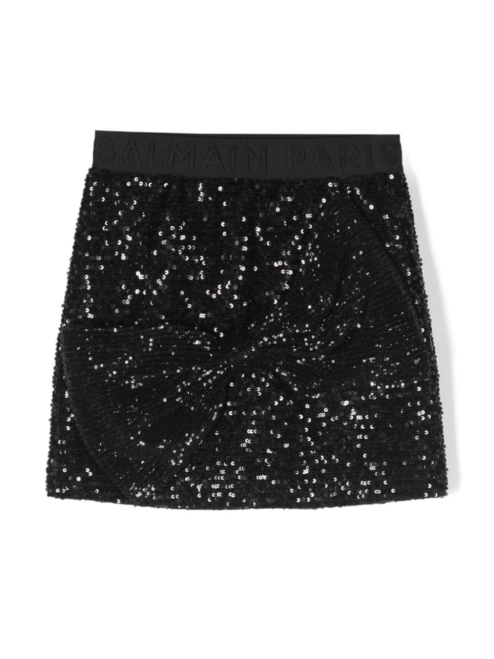 Balmain Kids bow-detail sequinned miniskirt - Black von Balmain Kids