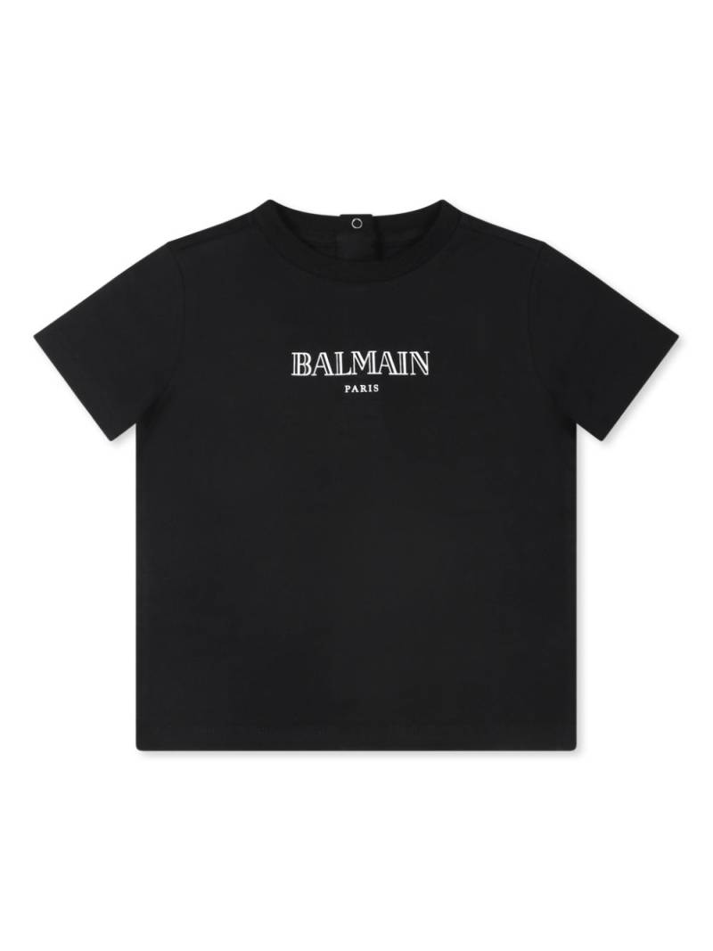 Balmain Kids button-back cotton t-shirt - Black von Balmain Kids