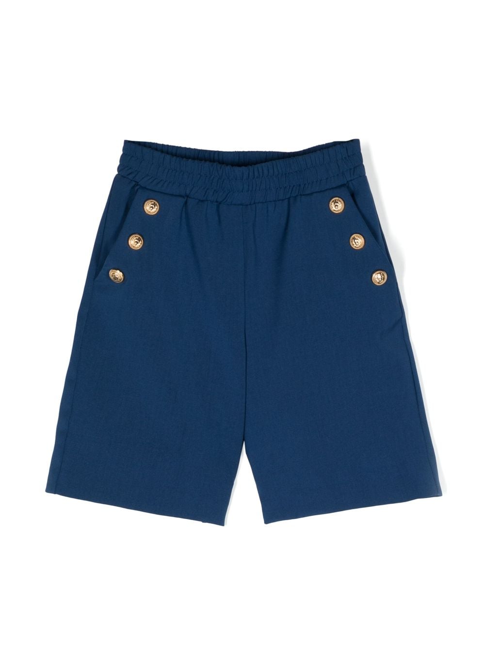 Balmain Kids button-embossed wool shorts - Blue von Balmain Kids