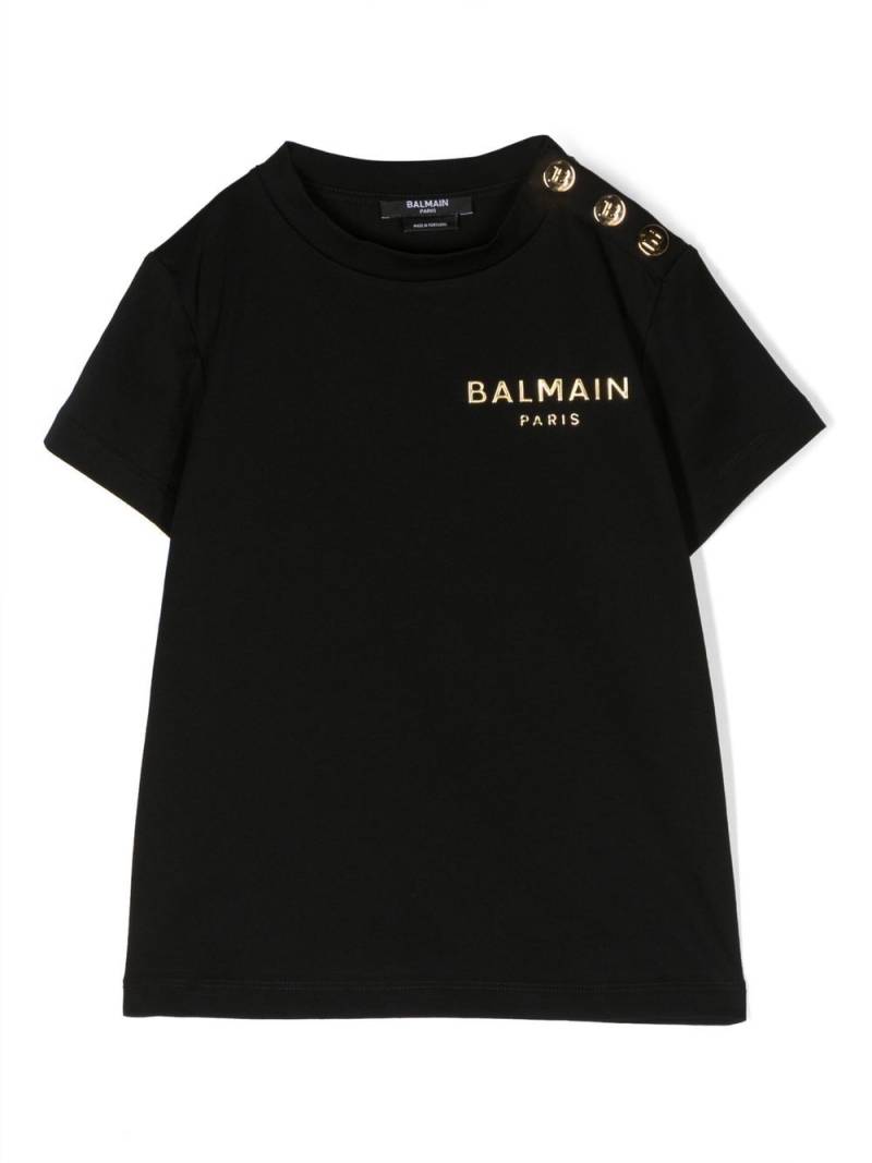 Balmain Kids chest logo-print detail T-shirt - Black von Balmain Kids