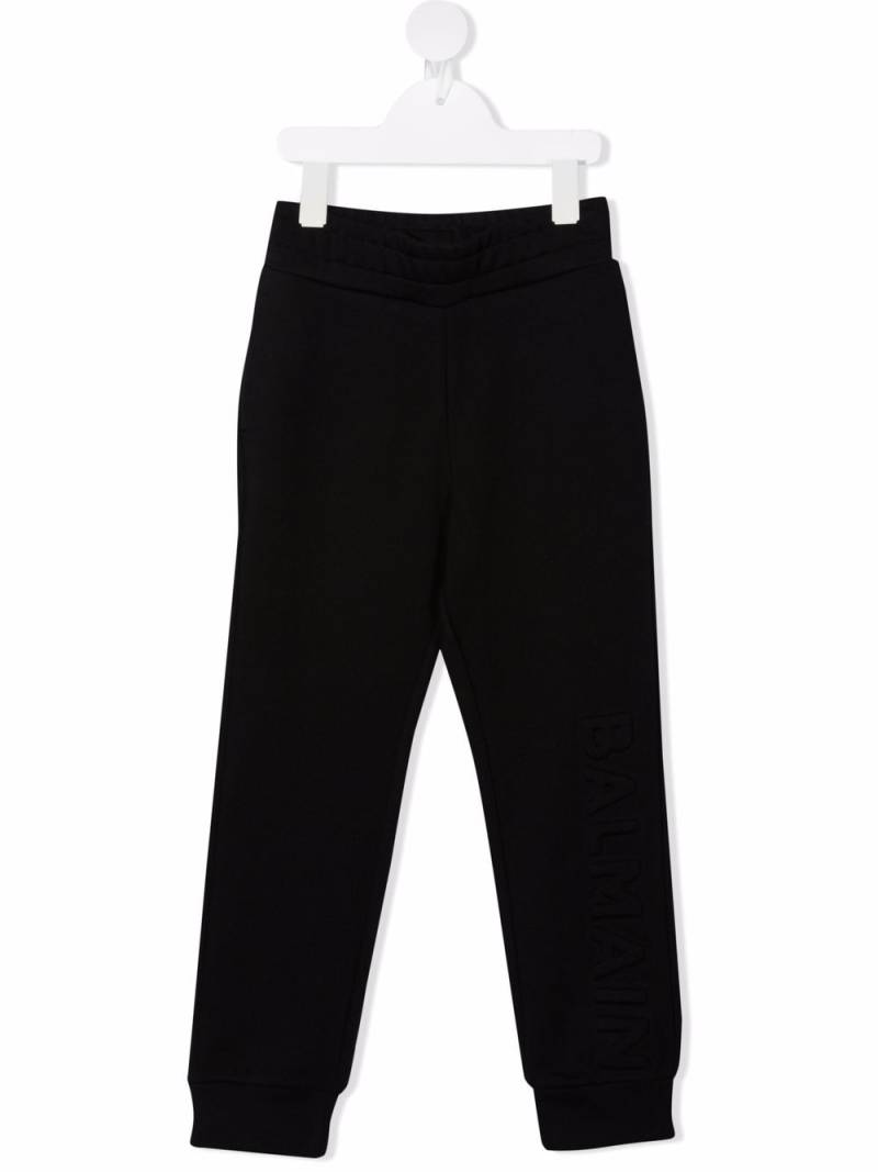 Balmain Kids debossed-logo track pants - Black von Balmain Kids