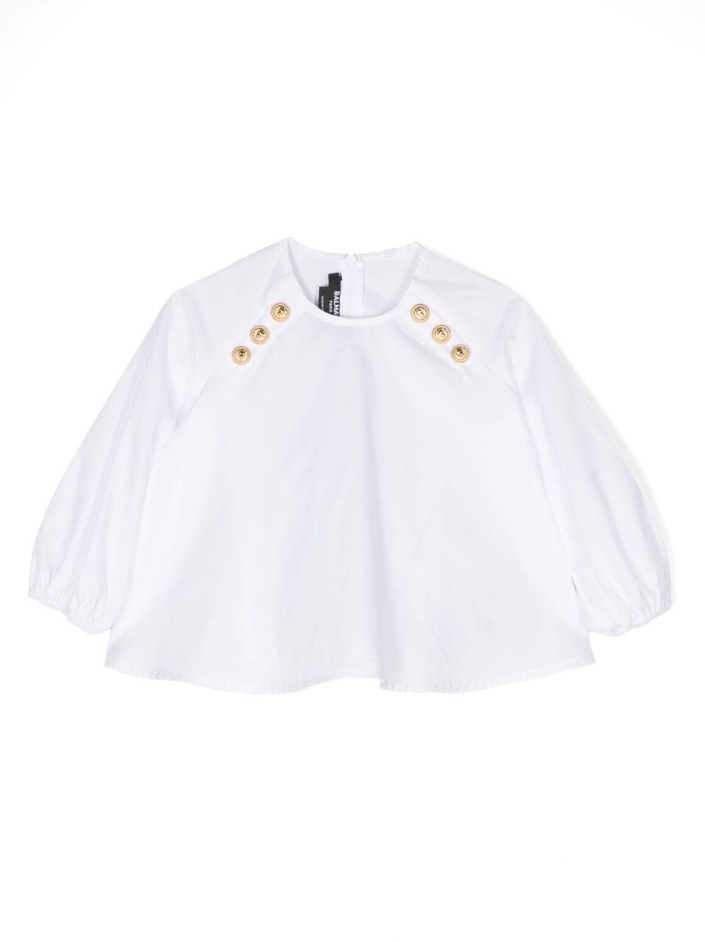 Balmain Kids decorative-button cotton blouse - White von Balmain Kids