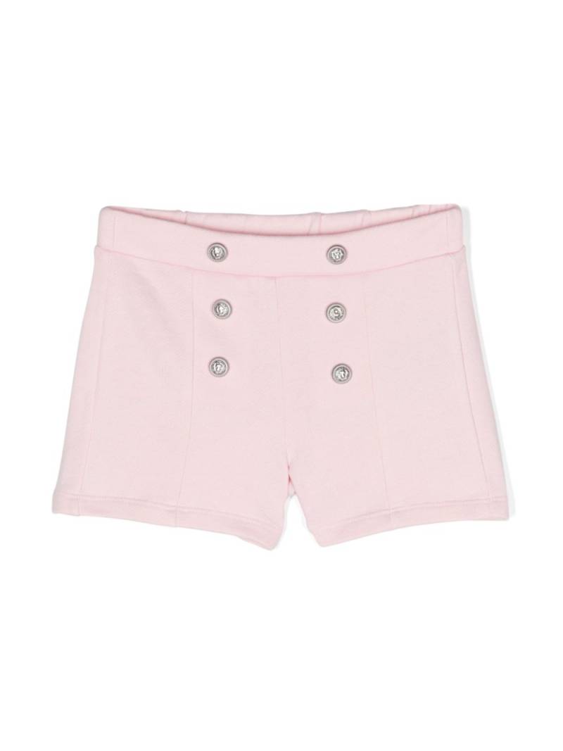 Balmain Kids button-detailed cotton shorts - Pink von Balmain Kids