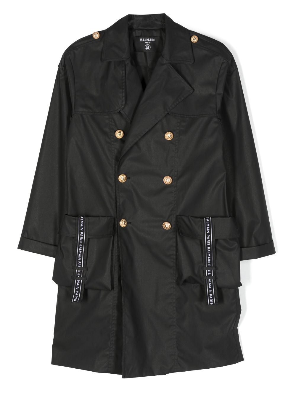 Balmain Kids double-breasted trench coat - Black von Balmain Kids