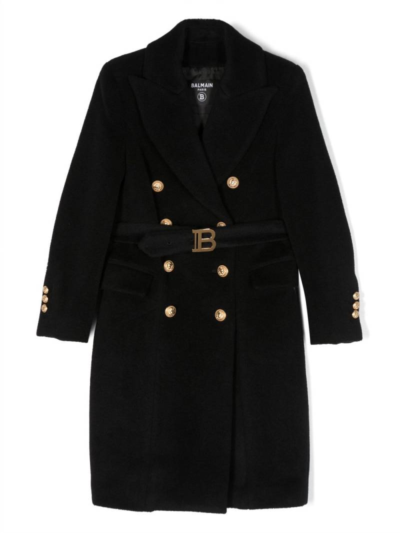 Balmain Kids double-breasted wool coat - Black von Balmain Kids