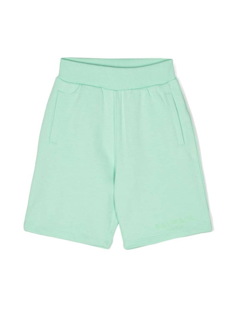 Balmain Kids elasticated-waistband shorts - Green von Balmain Kids