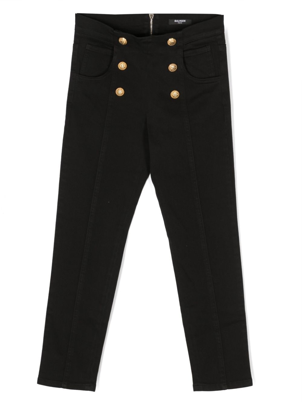 Balmain Kids embossed-button detail trousers - Black von Balmain Kids