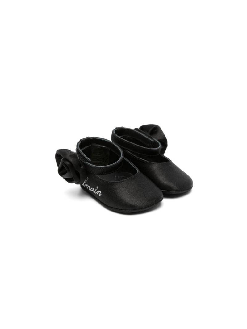 Balmain Kids embroidered-logo ballerinas shoes - Black von Balmain Kids