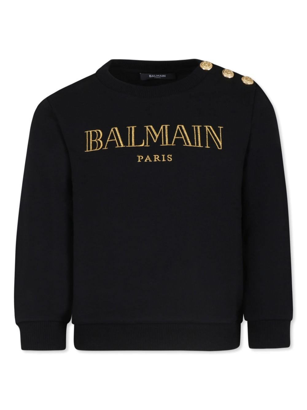 Balmain Kids embroidered-logo cotton sweatshirt - Black von Balmain Kids