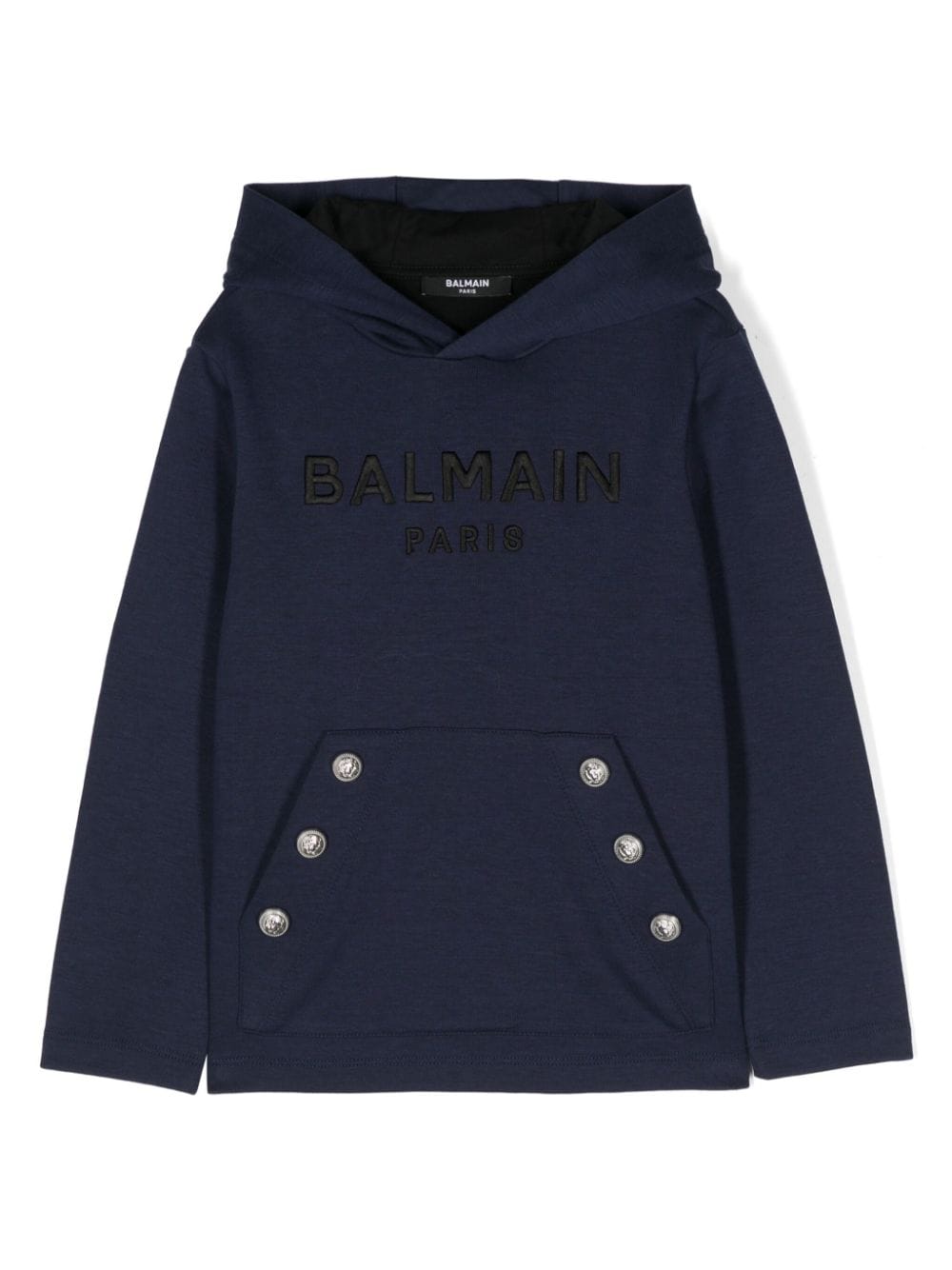 Balmain Kids embroidered-logo hoodie - Blue von Balmain Kids