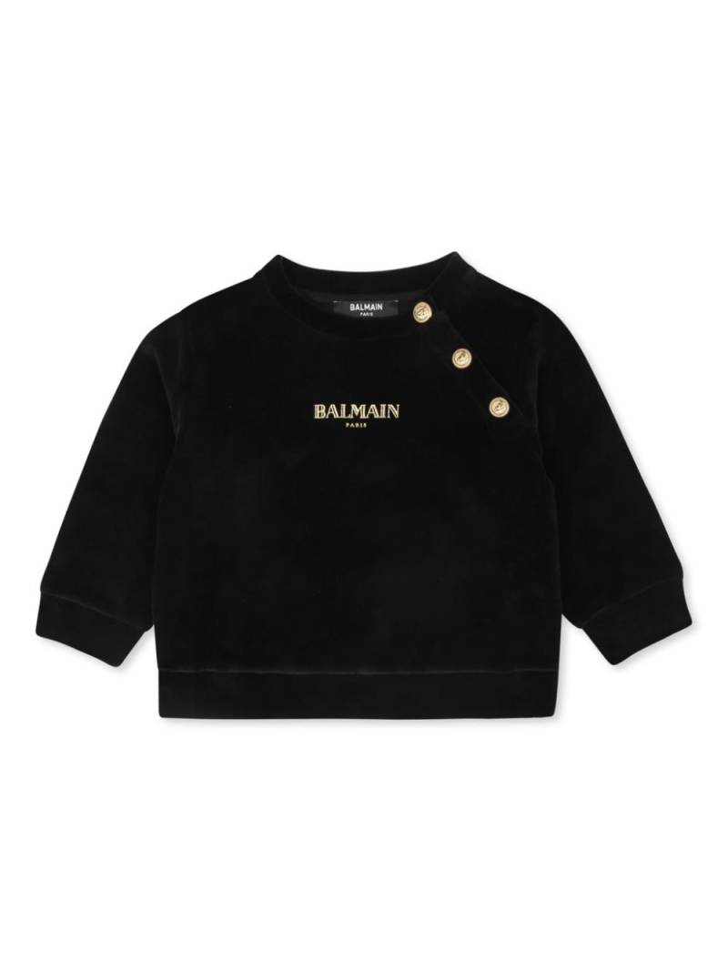 Balmain Kids embroidered-logo sweatshirt - Black von Balmain Kids