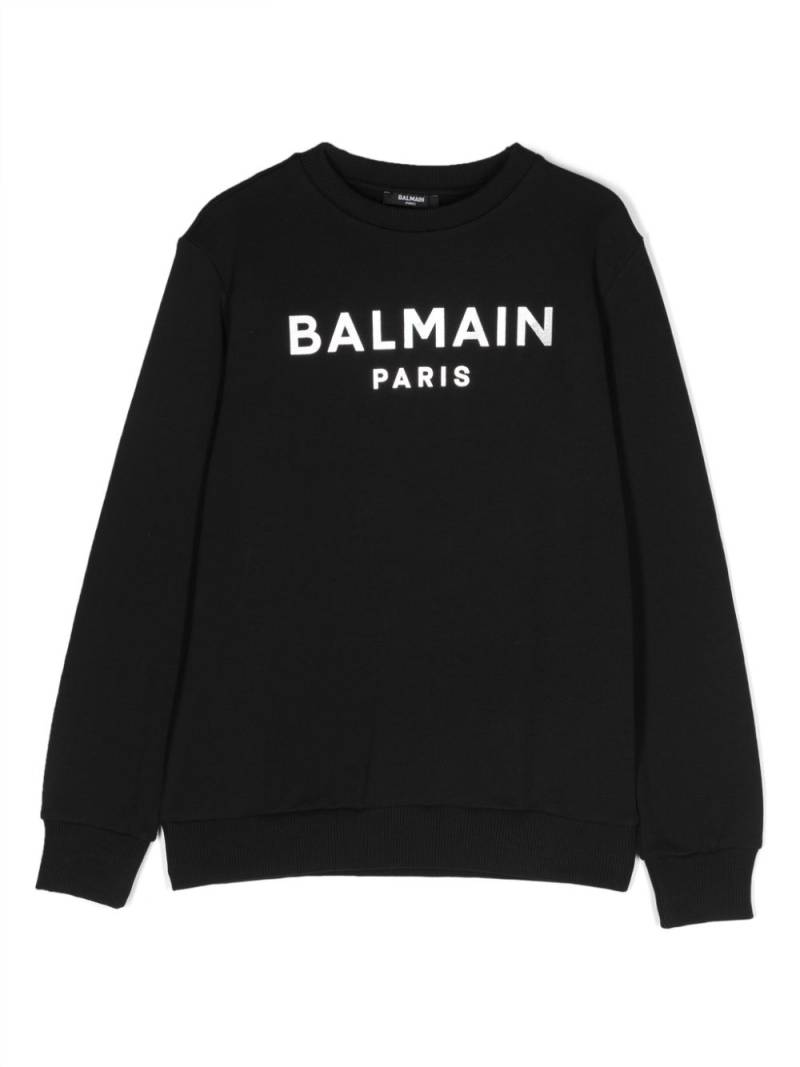 Balmain Kids logo-print cotton sweatshirt - Black von Balmain Kids