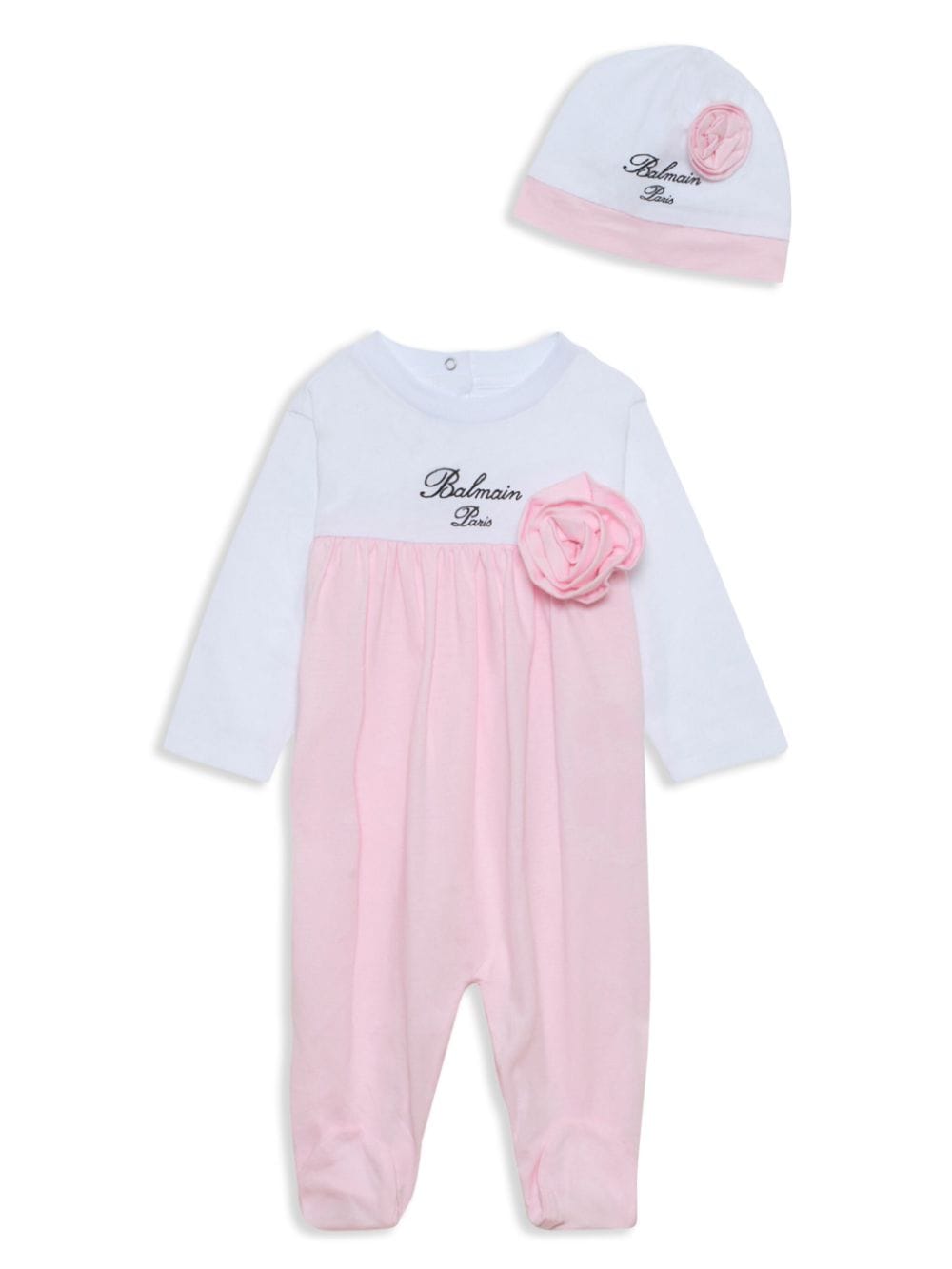 Balmain Kids floral-appliquéd cotton pyjama set - Pink von Balmain Kids