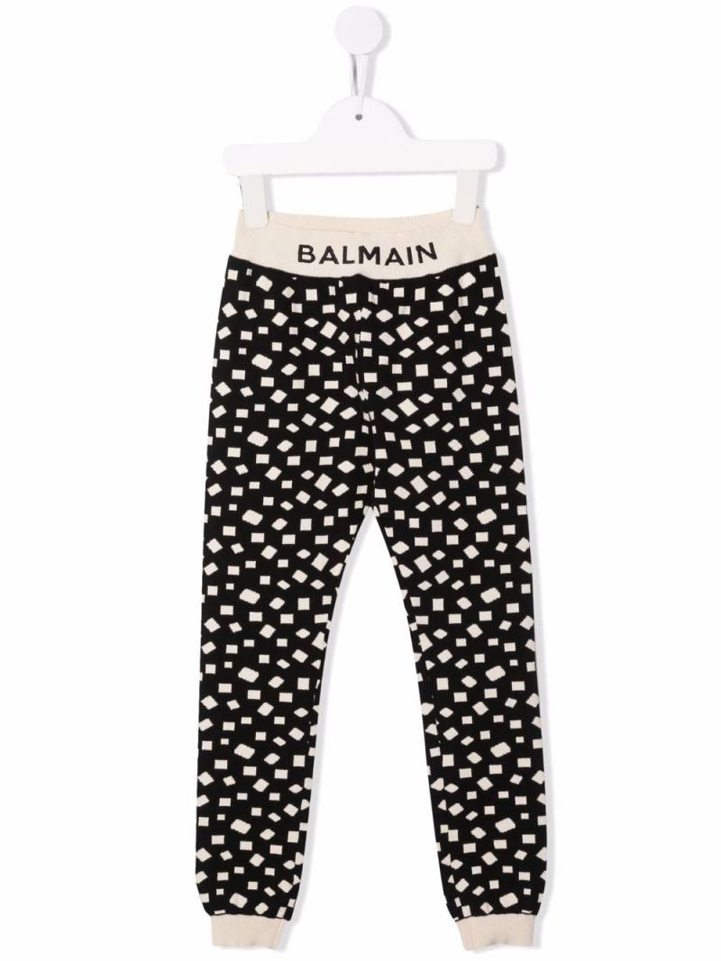 Balmain Kids geometric print track pants - Black von Balmain Kids