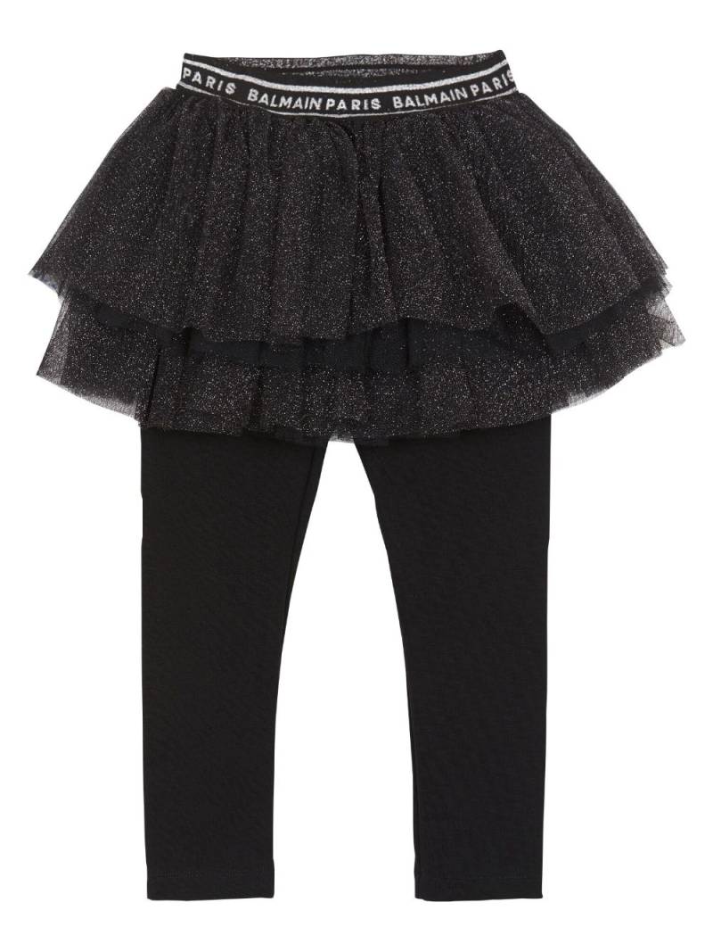 Balmain Kids glitter tutu leggings - Black von Balmain Kids