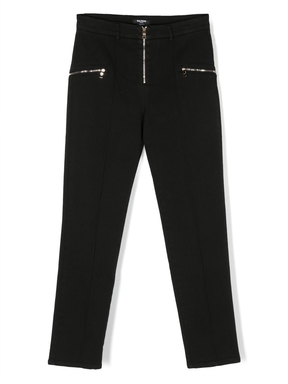 Balmain Kids high-waisted straight-leg trousers - Black von Balmain Kids