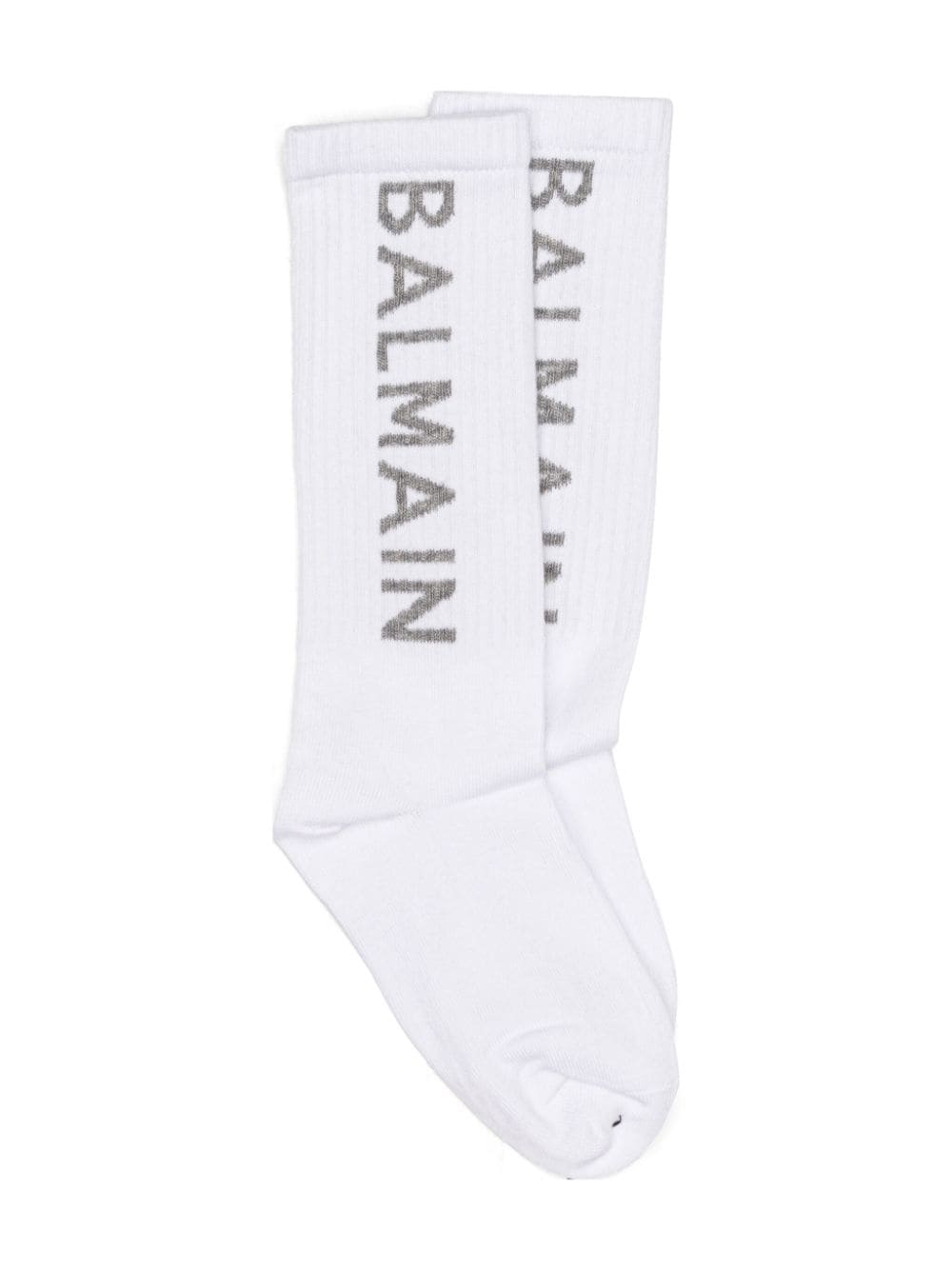 Balmain Kids intarsia knit-logo socks - Black von Balmain Kids