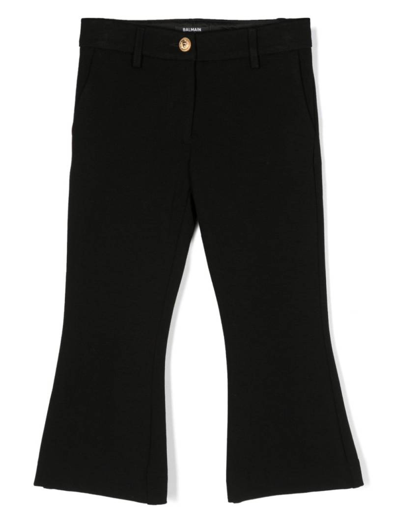 Balmain Kids mid-rise flared trousers - Black von Balmain Kids