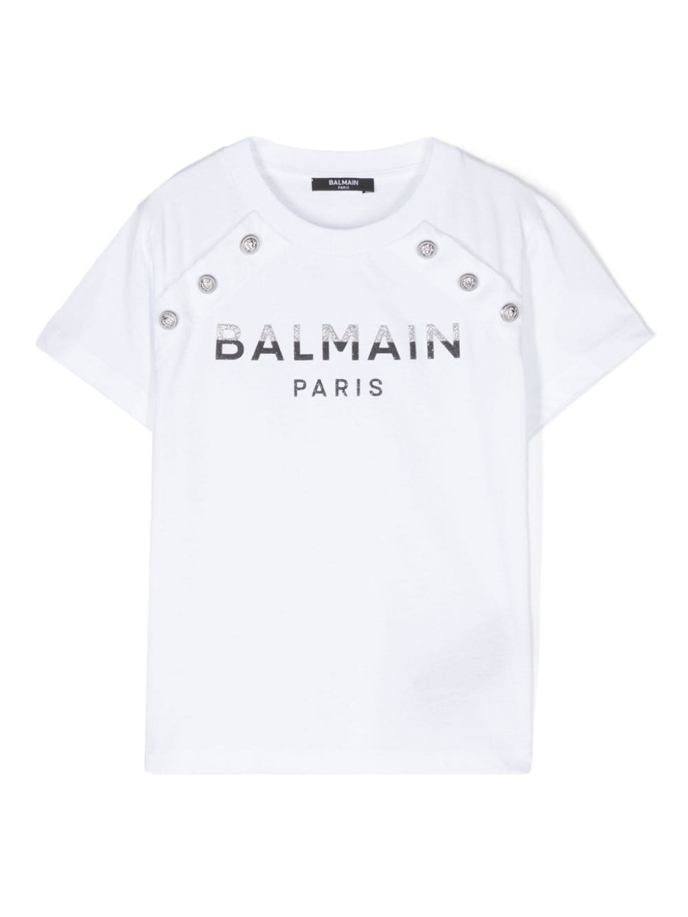 Balmain Kids glitter logo-detail T-shirt - White von Balmain Kids