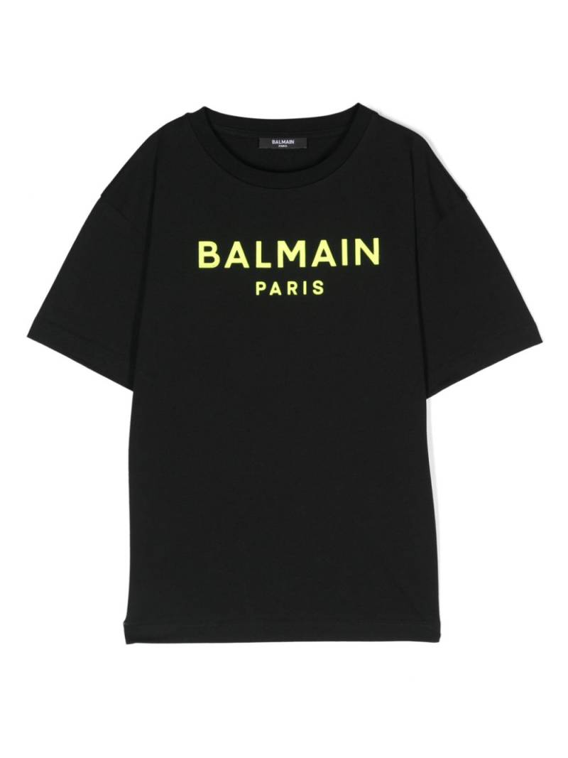 Balmain Kids logo-appliqué cotton T-shirt - Black von Balmain Kids