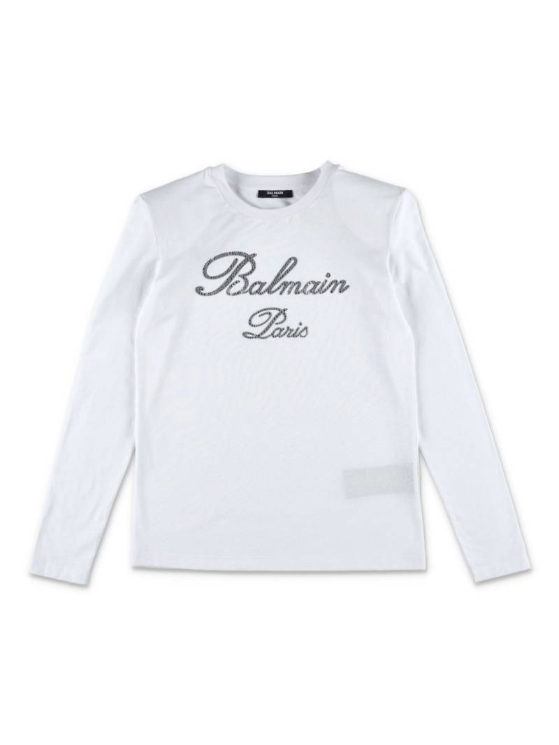 Balmain Kids logo-embellished T-shirt - White von Balmain Kids