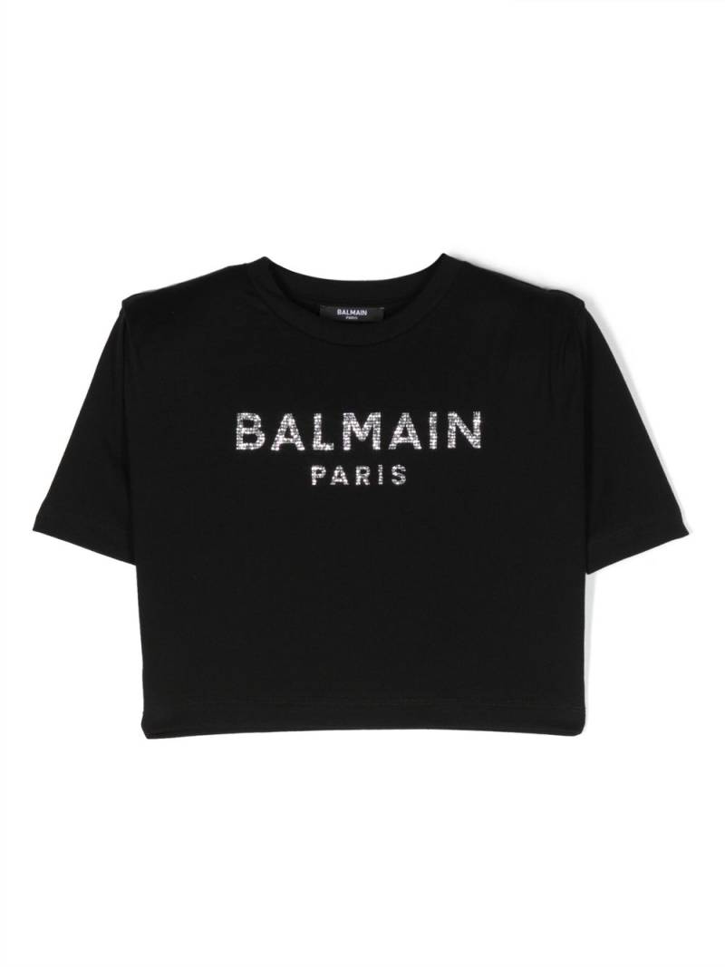 Balmain Kids logo-embellished cotton T-shirt - Black von Balmain Kids