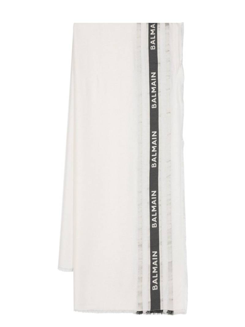 Balmain Kids logo-embellished scarf - Neutrals von Balmain Kids