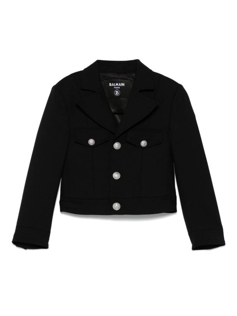 Balmain Kids logo-embossed buttons blazer - Black von Balmain Kids