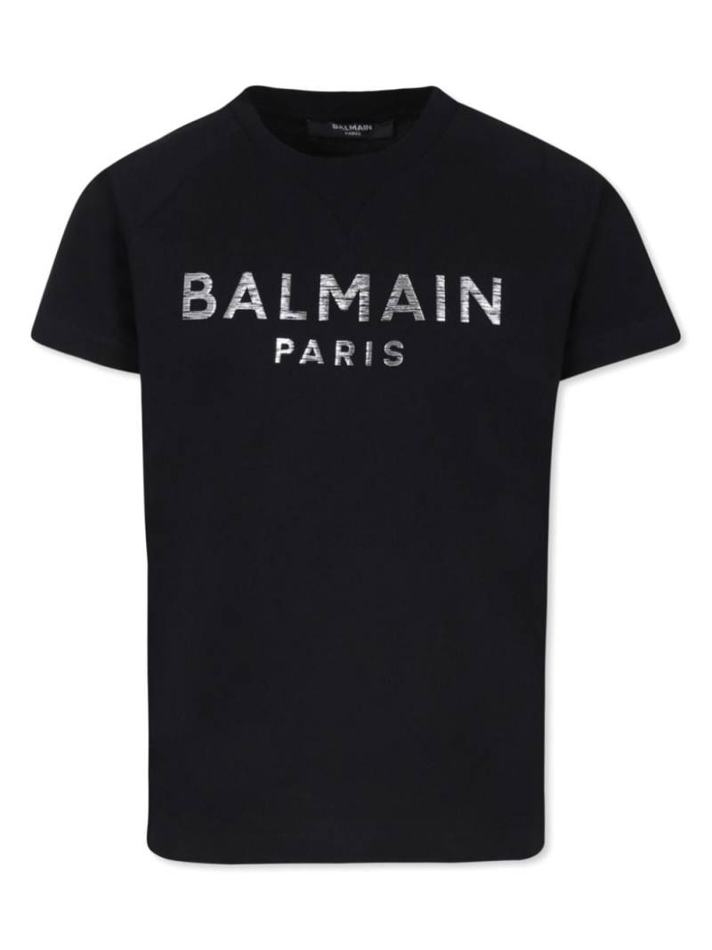 Balmain Kids logo-embroidered T-shirt - Black von Balmain Kids