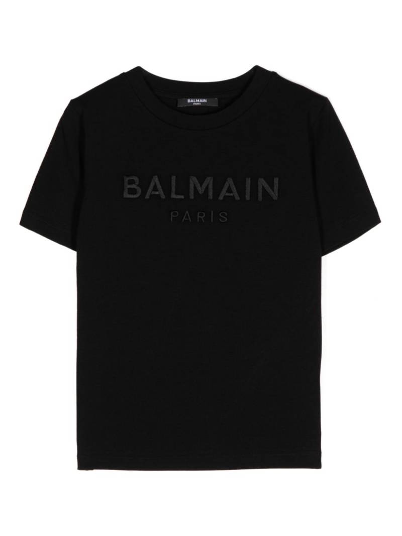 Balmain Kids logo-embroidered T-shirt - Black von Balmain Kids