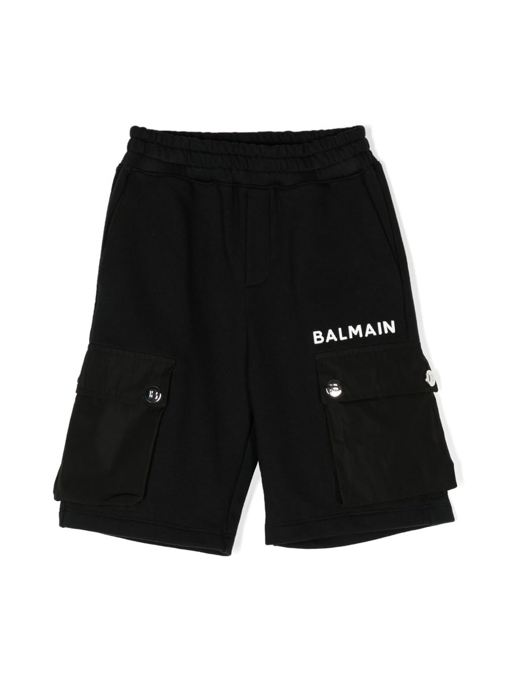 Balmain Kids logo-embroidered cargo shorts - Black von Balmain Kids