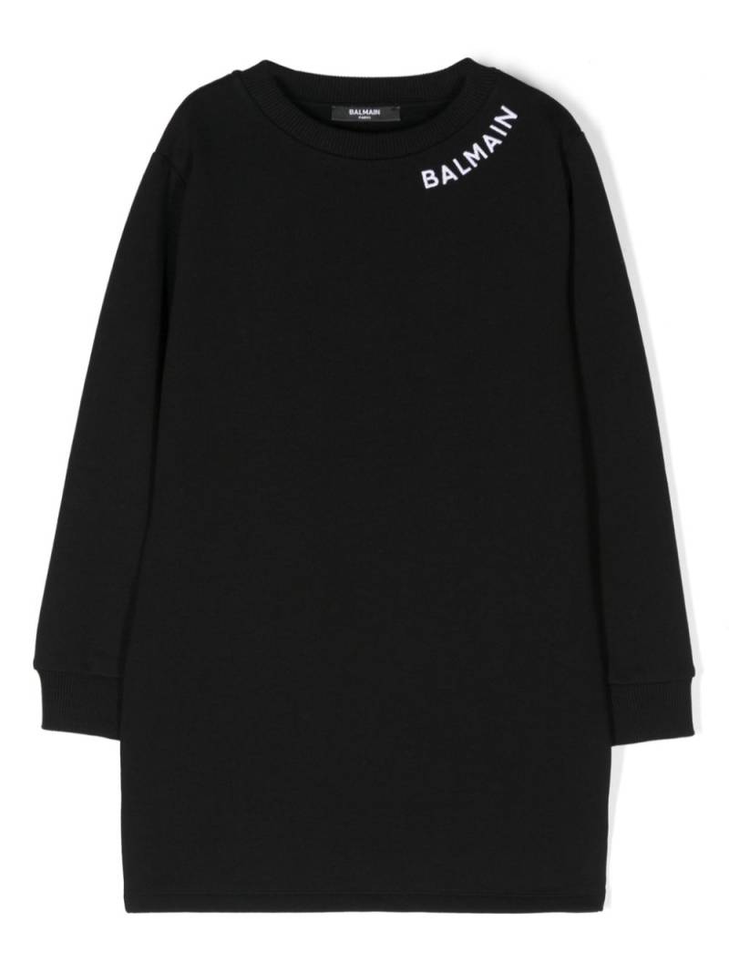 Balmain Kids logo-embroidered dress - Black von Balmain Kids