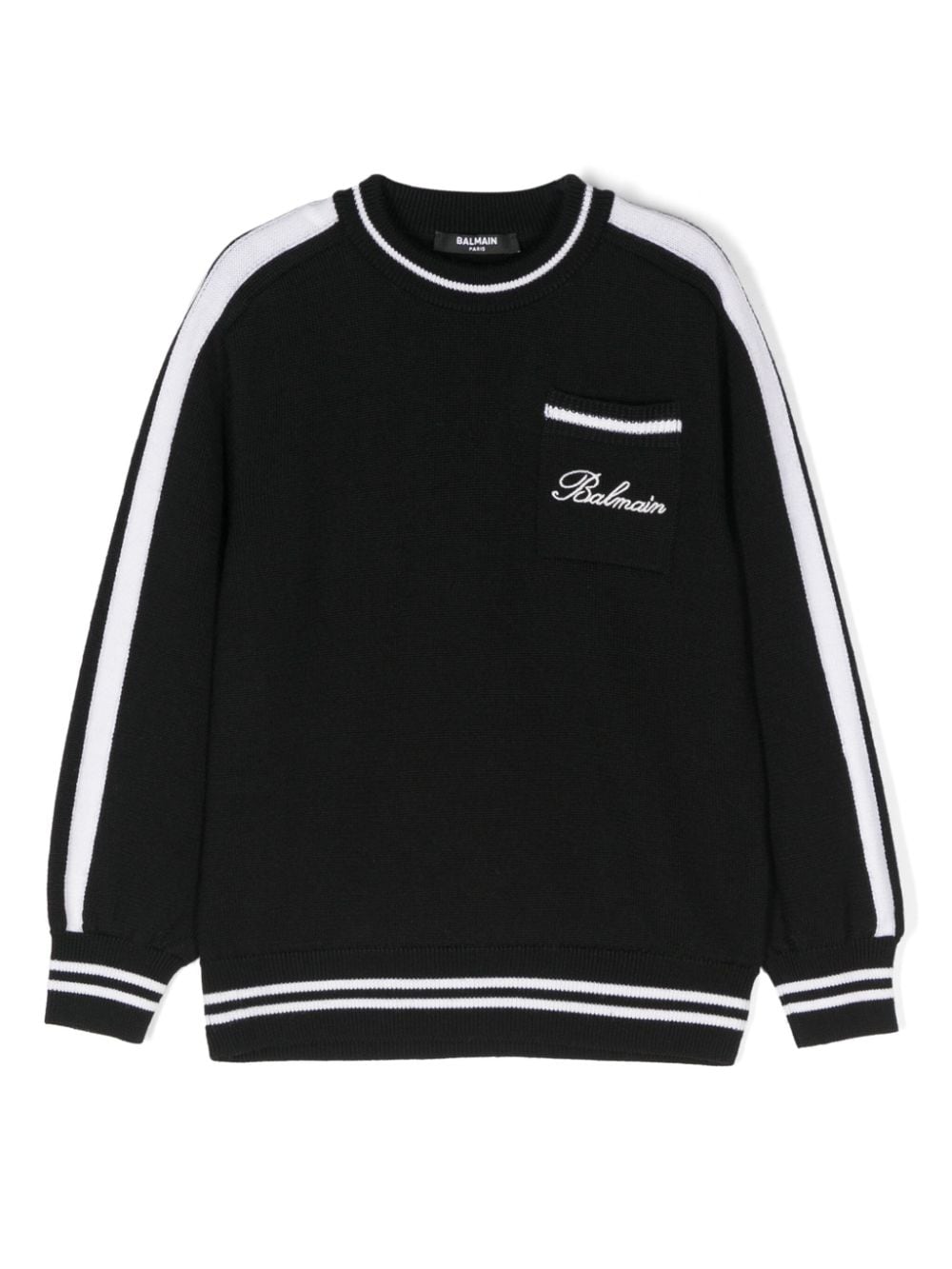 Balmain Kids logo-embroidered jumper - Black von Balmain Kids