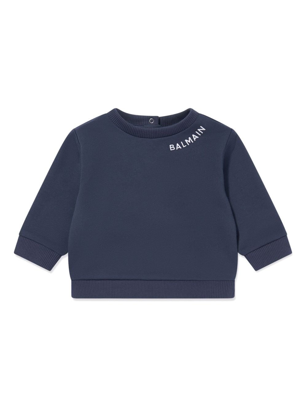 Balmain Kids logo-embroidered long-sleeve T-shirt - Blue von Balmain Kids