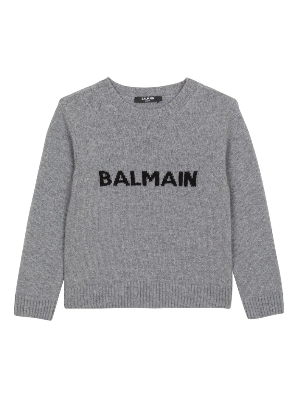 Balmain Kids logo-intarsia jumper - Grey von Balmain Kids