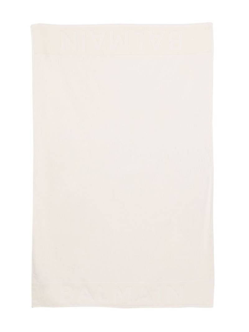 Balmain Kids logo-jacquard towel - Neutrals von Balmain Kids