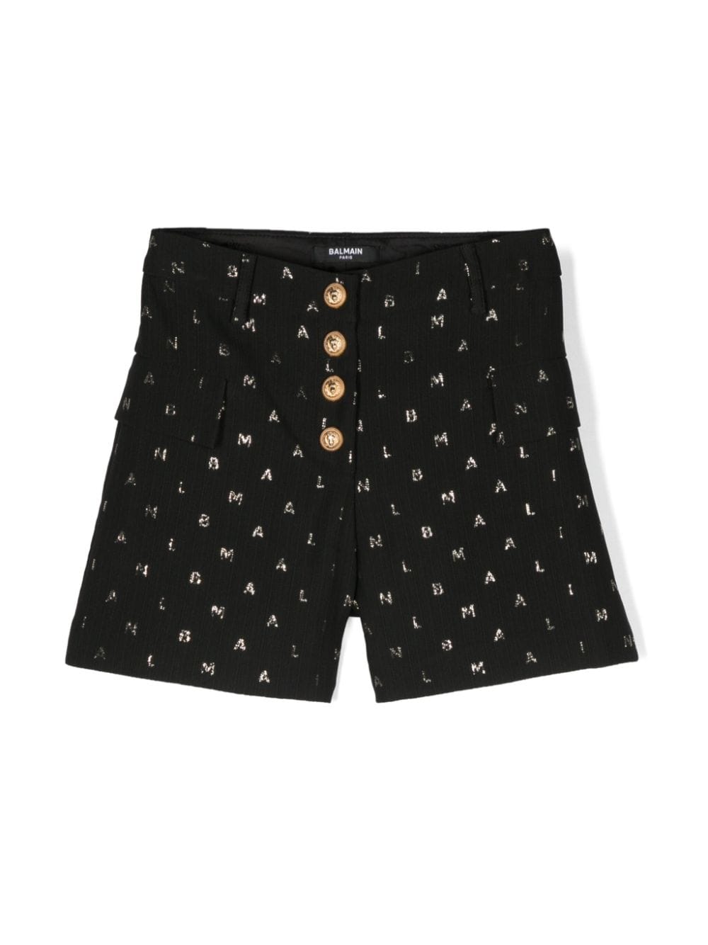 Balmain Kids logo-lettering tailored shorts - Black von Balmain Kids