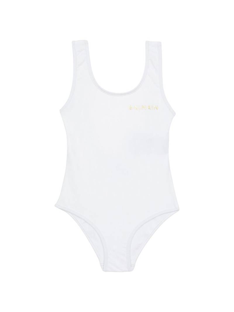 Balmain Kids logo-motif swimsuit - White von Balmain Kids