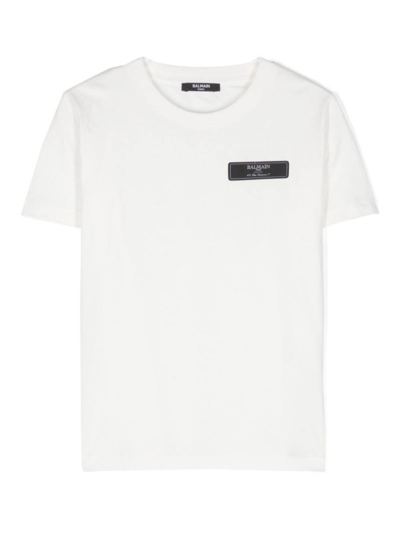 Balmain Kids logo-patch T-shirt - White von Balmain Kids