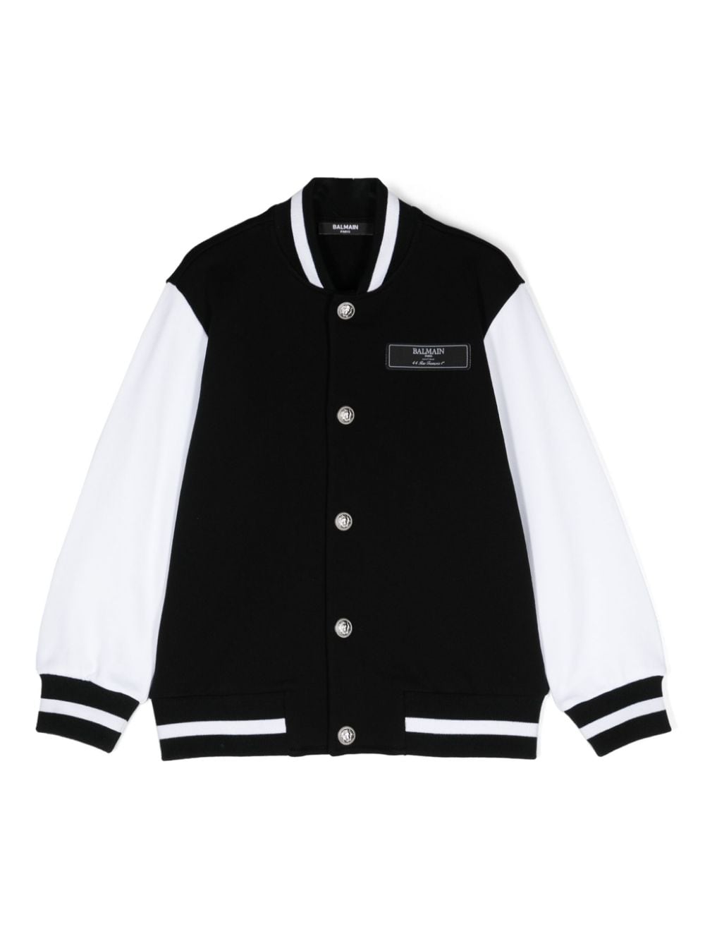 Balmain Kids logo-patch bomber jacket - Black von Balmain Kids