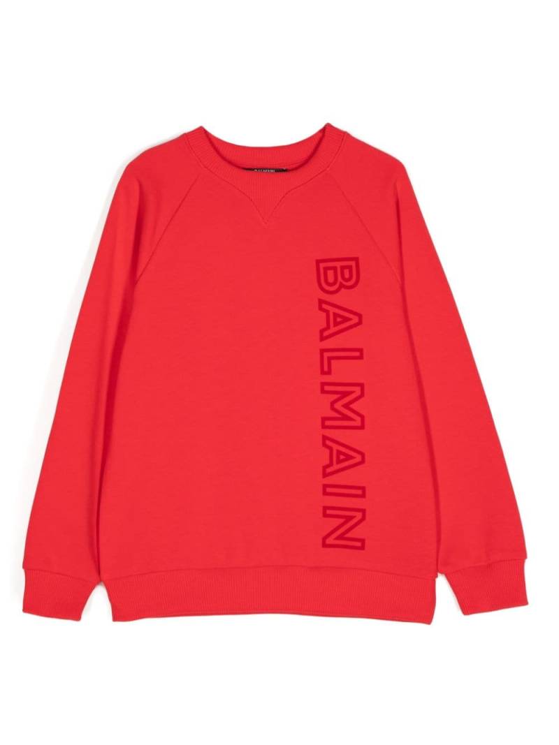 Balmain Kids logo-patch sweatshirts - Red von Balmain Kids