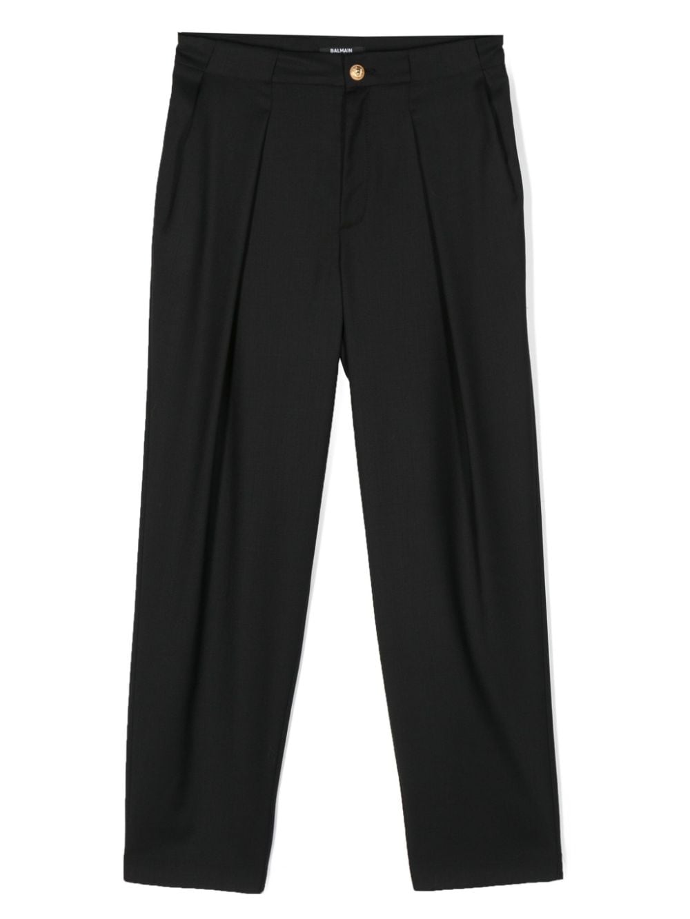 Balmain Kids pleat-detailing wool chino trousers - Black von Balmain Kids