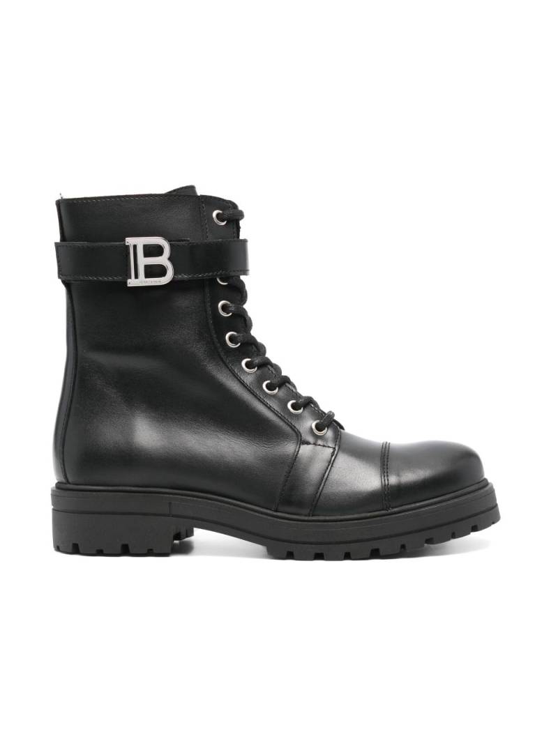 Balmain Kids logo-plaque ankle boots - Black von Balmain Kids