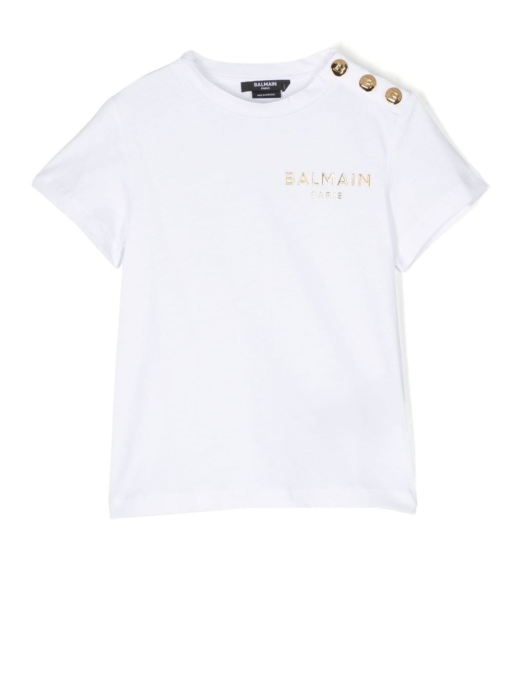 Balmain Kids logo-plaque cotton T-shirt - White von Balmain Kids