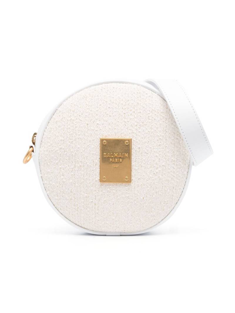 Balmain Kids logo-plaque shoulder bag - White von Balmain Kids