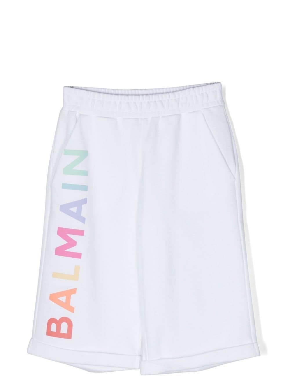 Balmain Kids logo-print Bermuda shorts - White von Balmain Kids