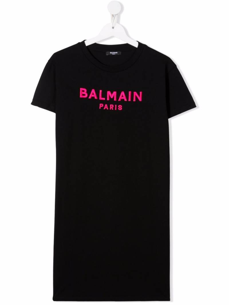 Balmain Kids logo-print T-shirt dress - Black von Balmain Kids