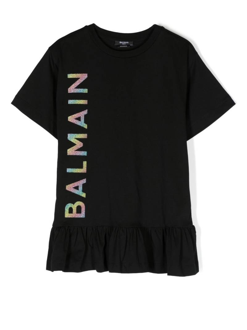 Balmain Kids logo-print T-shirt dress - Black von Balmain Kids